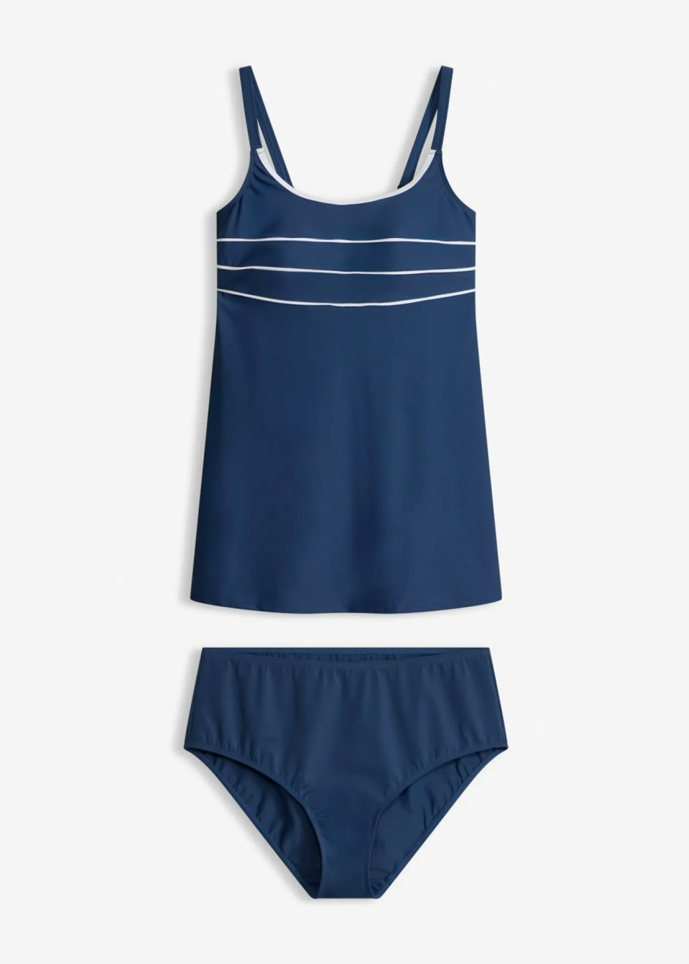 bonprix bonprix Tankini largo con costuras decorativas (2 piezas) azul almirante-blanco Hot