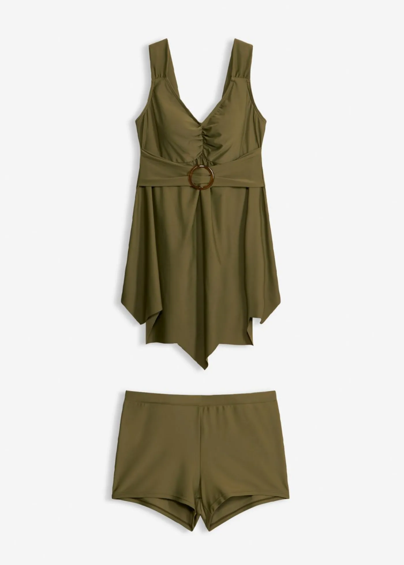 bonprix bonprix Tankini largo con tirantes anchos (2 piezas) Verde oliva oscuro Best