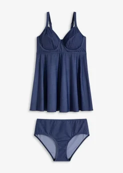 bonprix bonprix Tankini largo (2 piezas) con aspecto vaquero denim oscuro Best