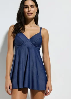 bonprix bonprix Tankini largo (2 piezas) con aspecto vaquero denim oscuro Best