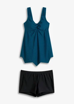 bonprix bonprix Tankini largo (2 piezas) de dobladillo irregular verde mar topos Discount