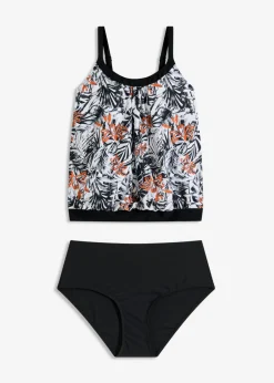 bonprix bonprix Tankini oversize (2 piezas) Blanco de flores Outlet