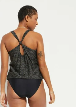 bonprix bonprix Tankini oversize (2 piezas) verde oliva oscuro/negro topos Sale