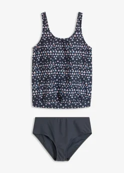 bonprix bonprix Tankini oversize (2 piezas) Antracita/salmón con estampado gráfico New