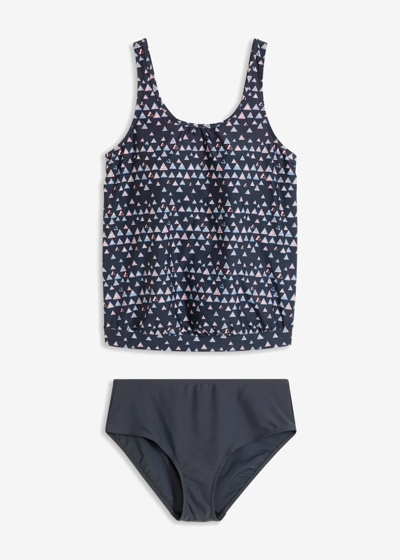 bonprix bonprix Tankini oversize (2 piezas) Antracita/salmón con estampado gráfico New