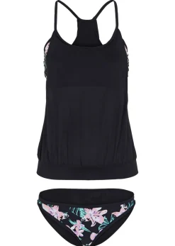 bonprix bonprix Tankini oversize (2 piezas) a capas Negro