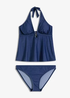 bonprix bonprix Tankini (2 piezas) con aspecto vaquero Azul oscuro denim