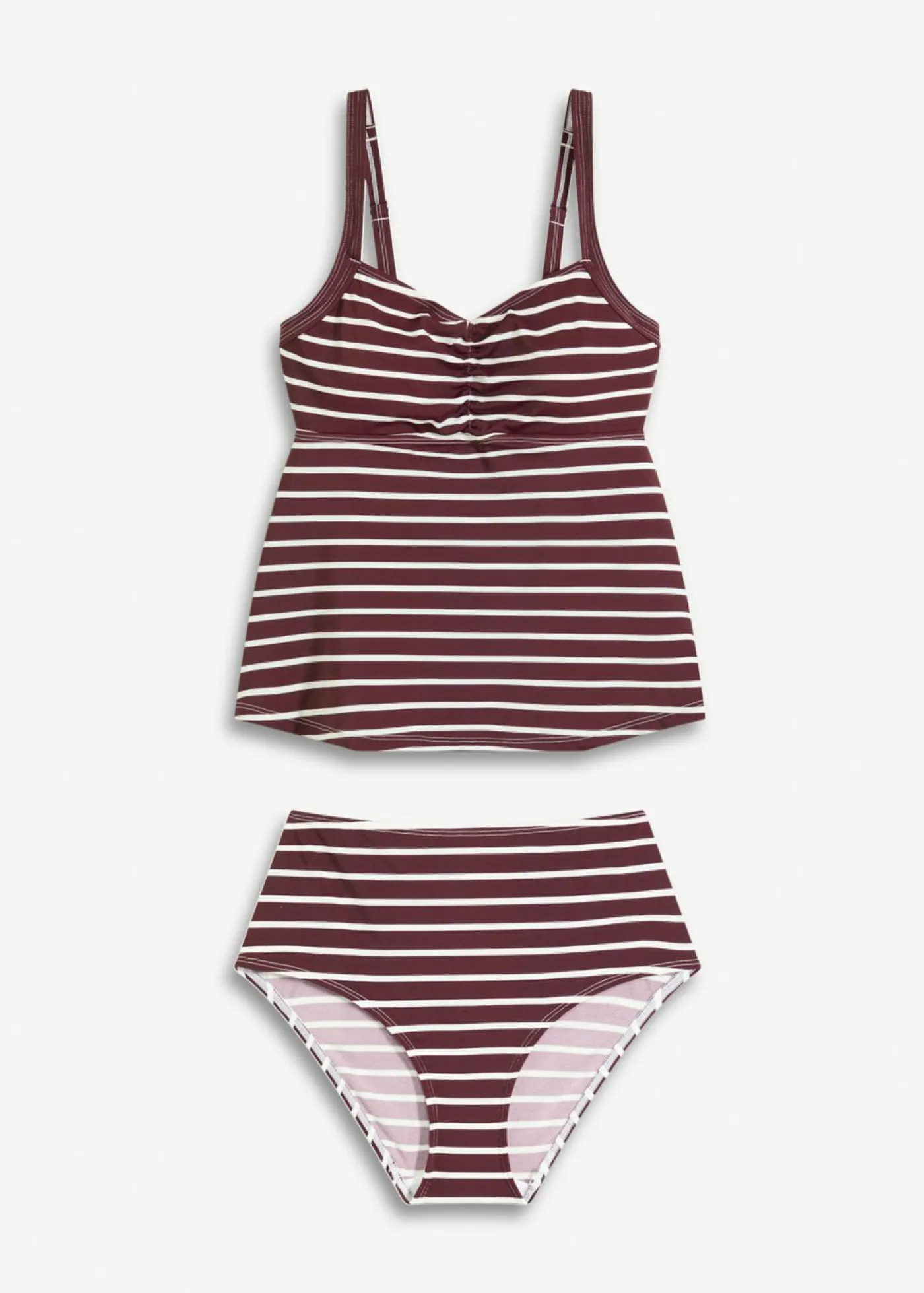 bonprix bonprix Tankini (2 piezas) con cordón Rojo burdeos-blanco lana de rayas Outlet