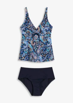 bonprix bonprix Tankini (2 piezas) con pequeño cordón Azul marino New