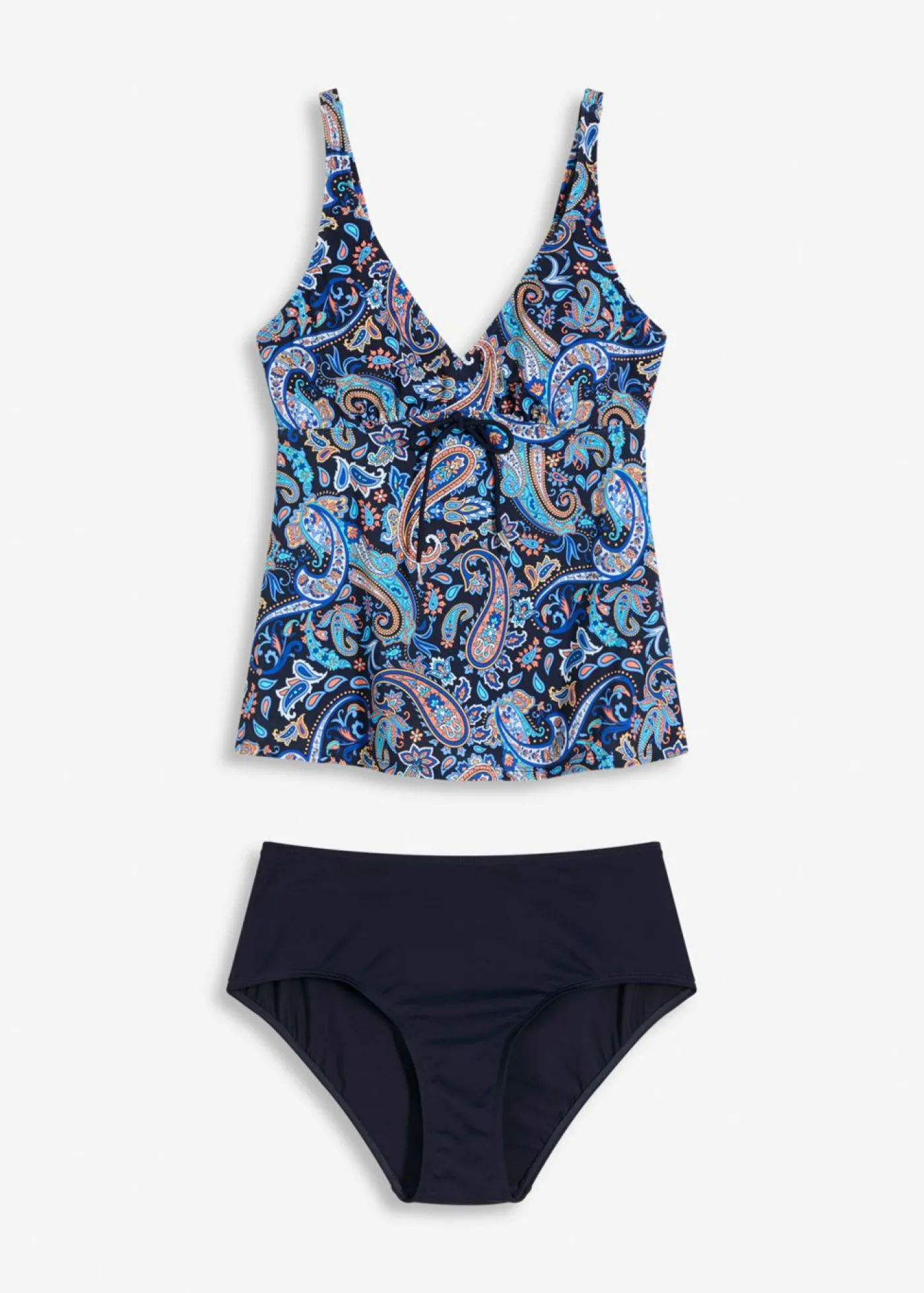 bonprix bonprix Tankini (2 piezas) con pequeño cordón Azul marino New