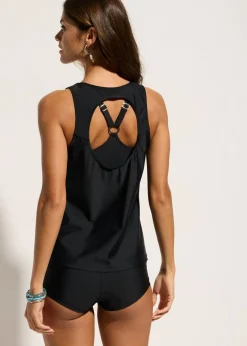 bonprix bonprix Tankini (3 piezas) con top tipo bandeau Negro New