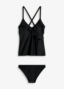 bonprix bonprix Tankini (2 piezas) con volante Negro Best