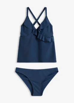 bonprix bonprix Tankini (2 piezas) con volante Azul almirante