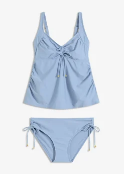 bonprix bonprix Tankini premamá (2 piezas) con cinta para anudar azul pálido Hot