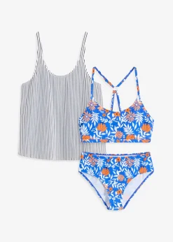 bonprix bonprix Tankini y parte superior (conjunto de 3 piezas) Blanco-negro de rayas Hot