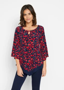 bonprix bonprix Túnica Azul marino / fresa con flores Hot