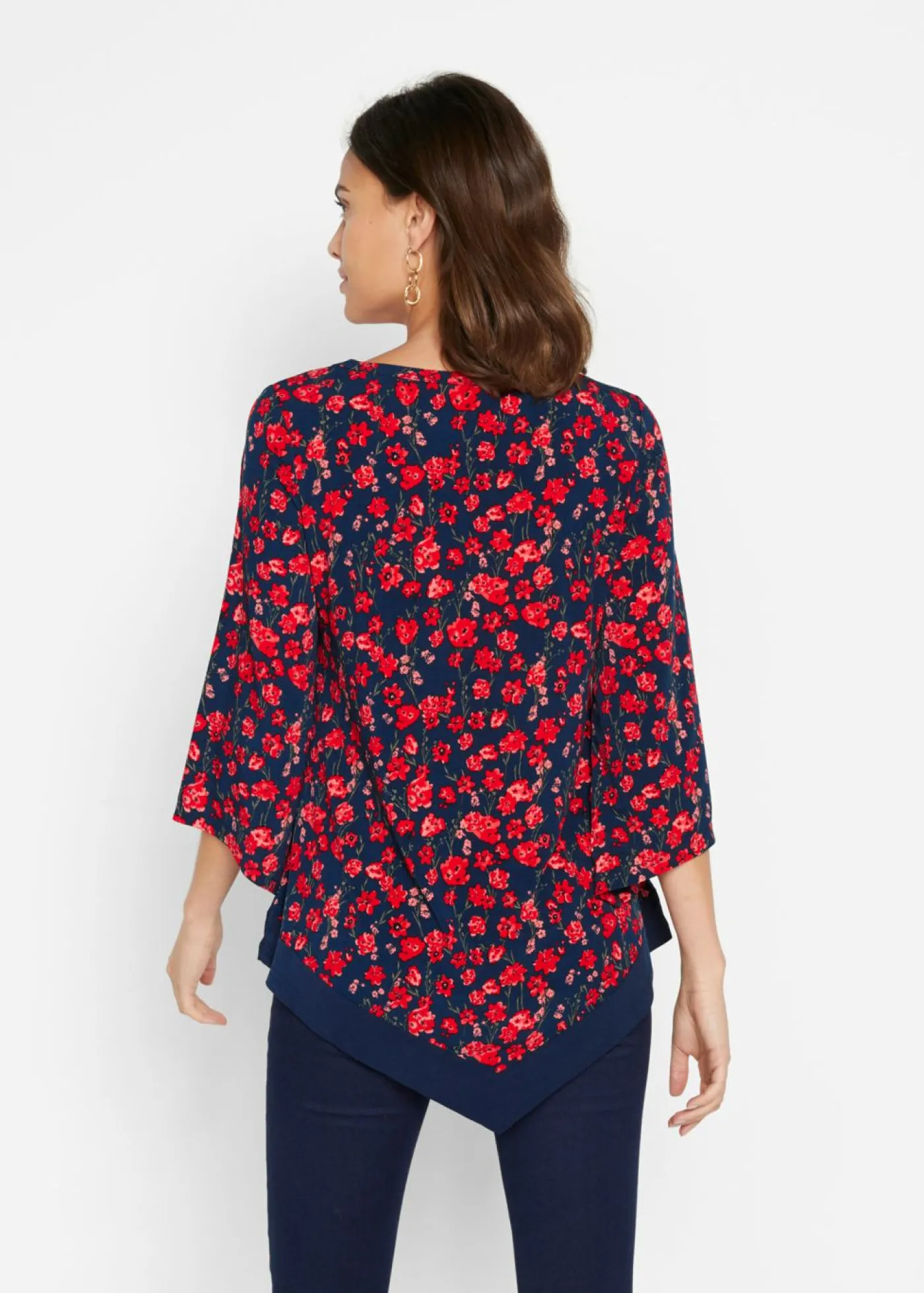 bonprix bonprix Túnica Azul marino / fresa con flores Hot