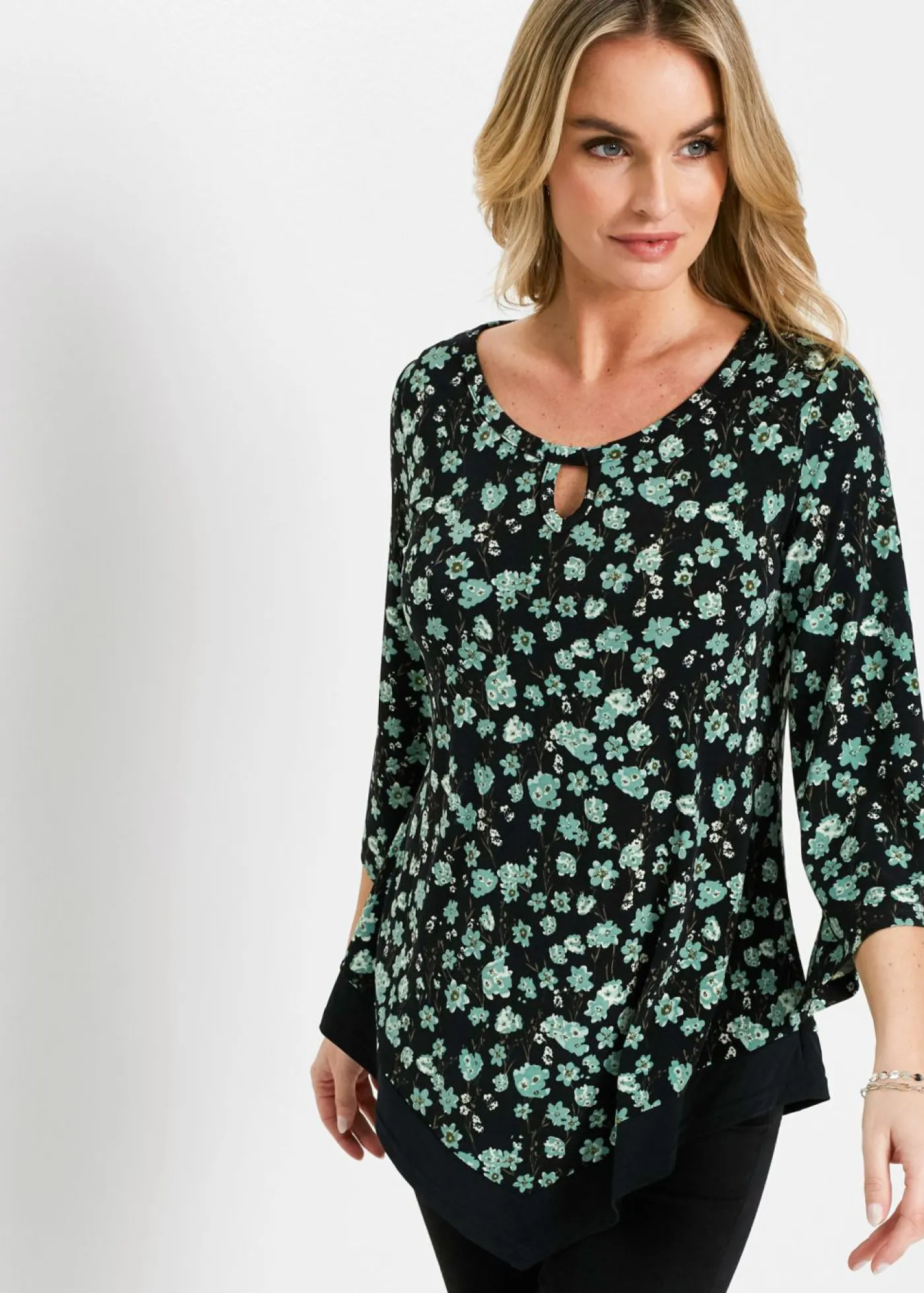 bonprix bonprix Túnica verde pálido / gris claro. con flores Best