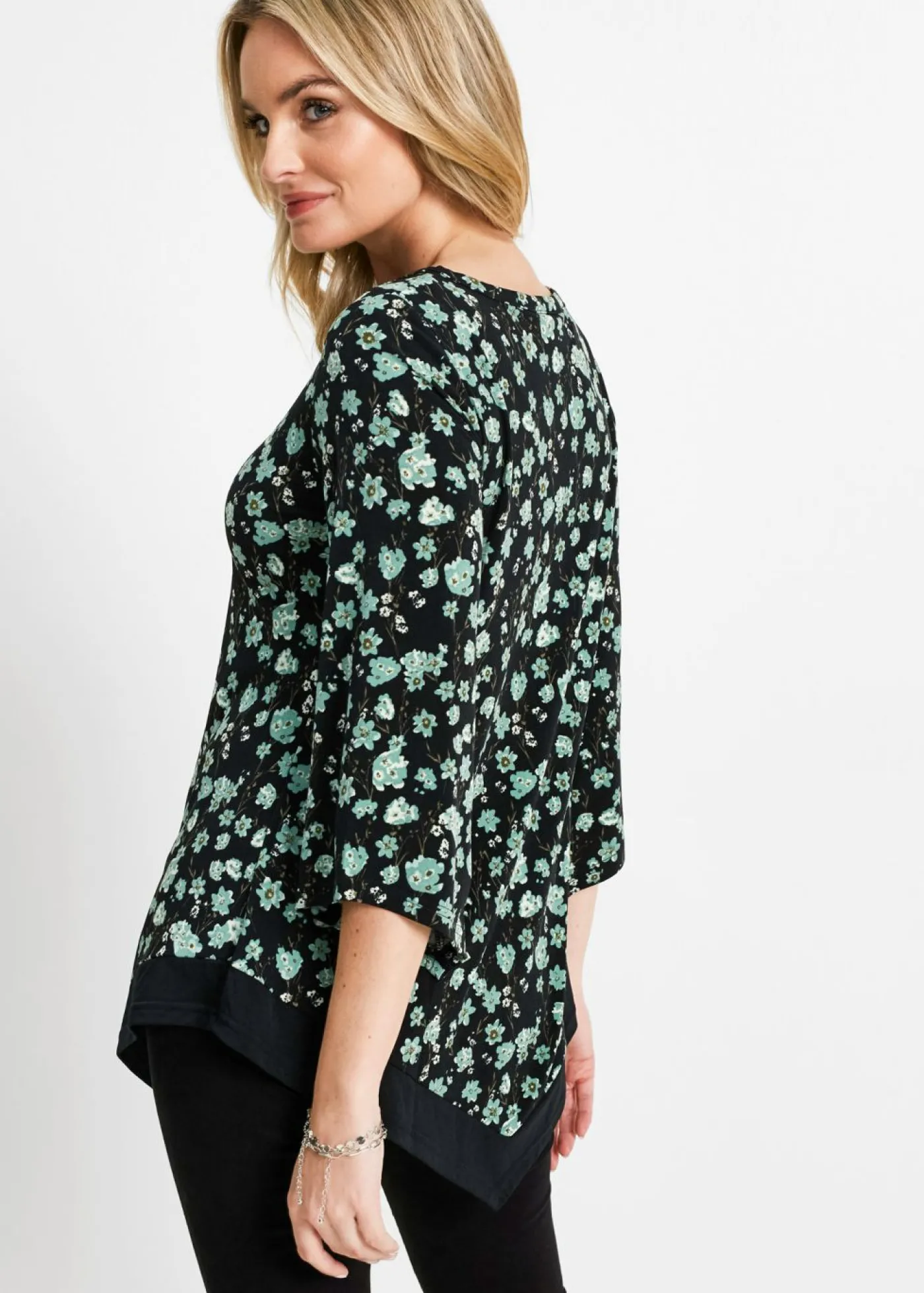 bonprix bonprix Túnica verde pálido / gris claro. con flores Best