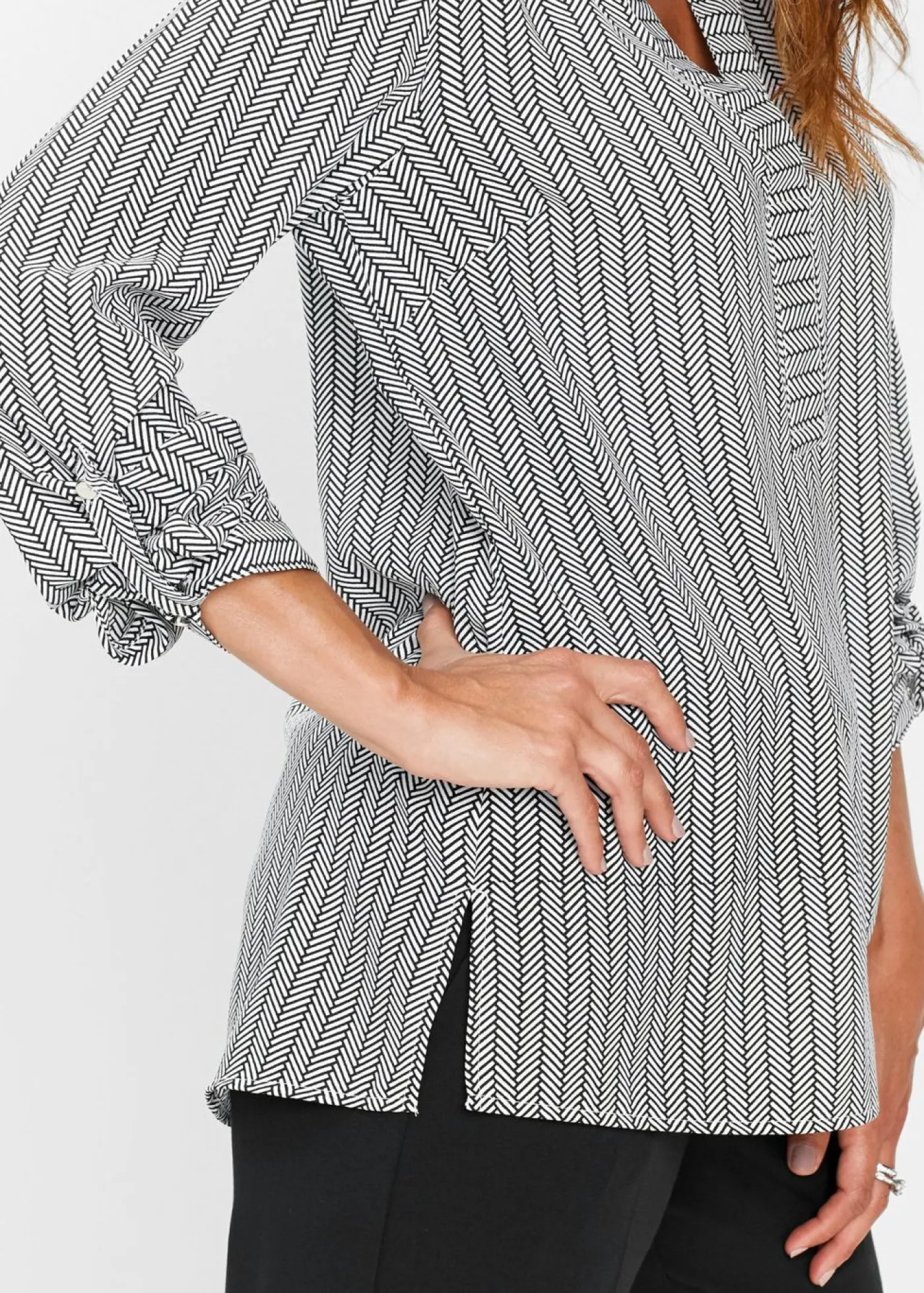 bonprix bonprix Túnica Negro-blanco estampado