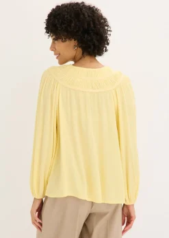 bonprix bonprix Túnica con cintas de encaje Amarillo claro Sale
