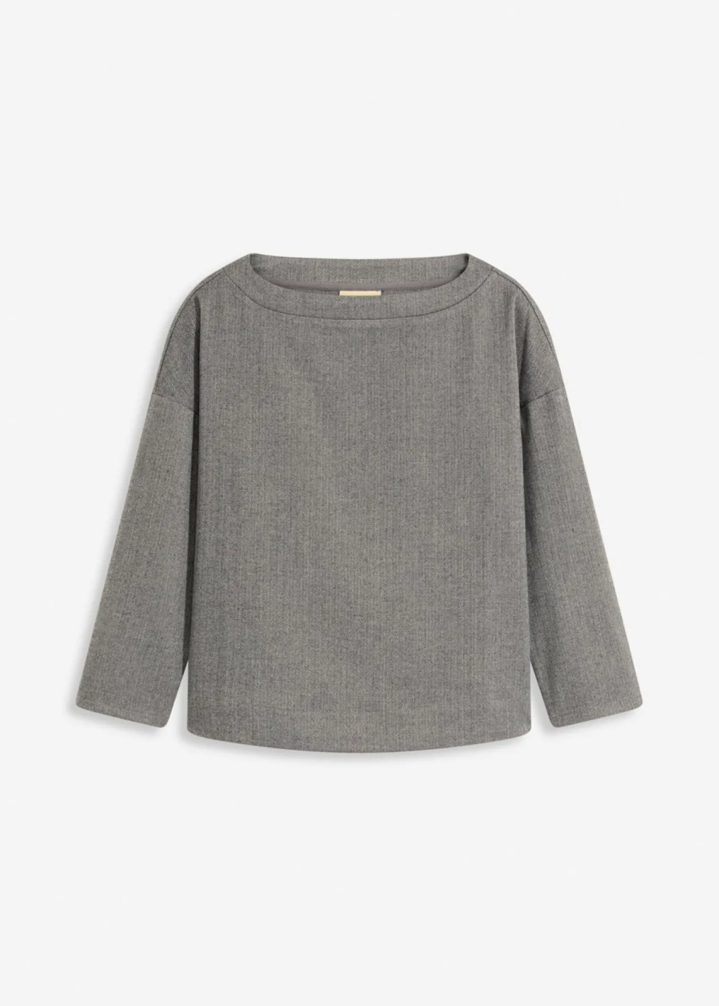 bonprix bonprix Túnica con diseño en espiga de tejido firme Gris jaspeado Outlet