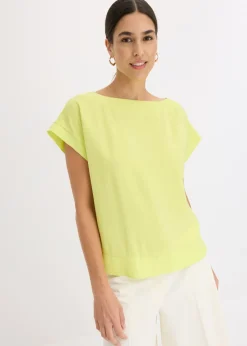 bonprix bonprix Túnica con escote barco Amarillo cítrico