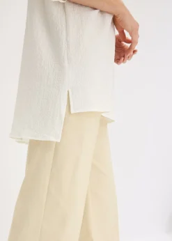 bonprix bonprix Túnica con estructura y cinta de encaje Blanco lana Clearance