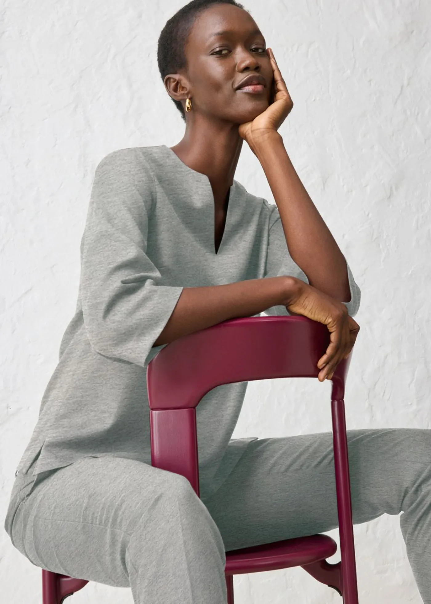 bonprix bonprix Túnica con lana Gris jaspeado Outlet