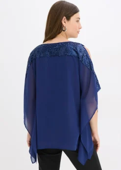 bonprix bonprix Túnica con lentejuelas Azul oxford New