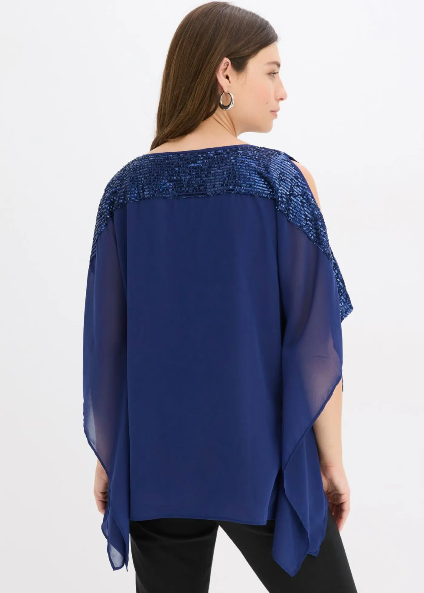 bonprix bonprix Túnica con lentejuelas Azul oxford New