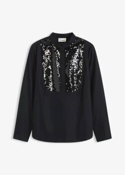 bonprix bonprix Túnica con lentejuelas Negro Hot