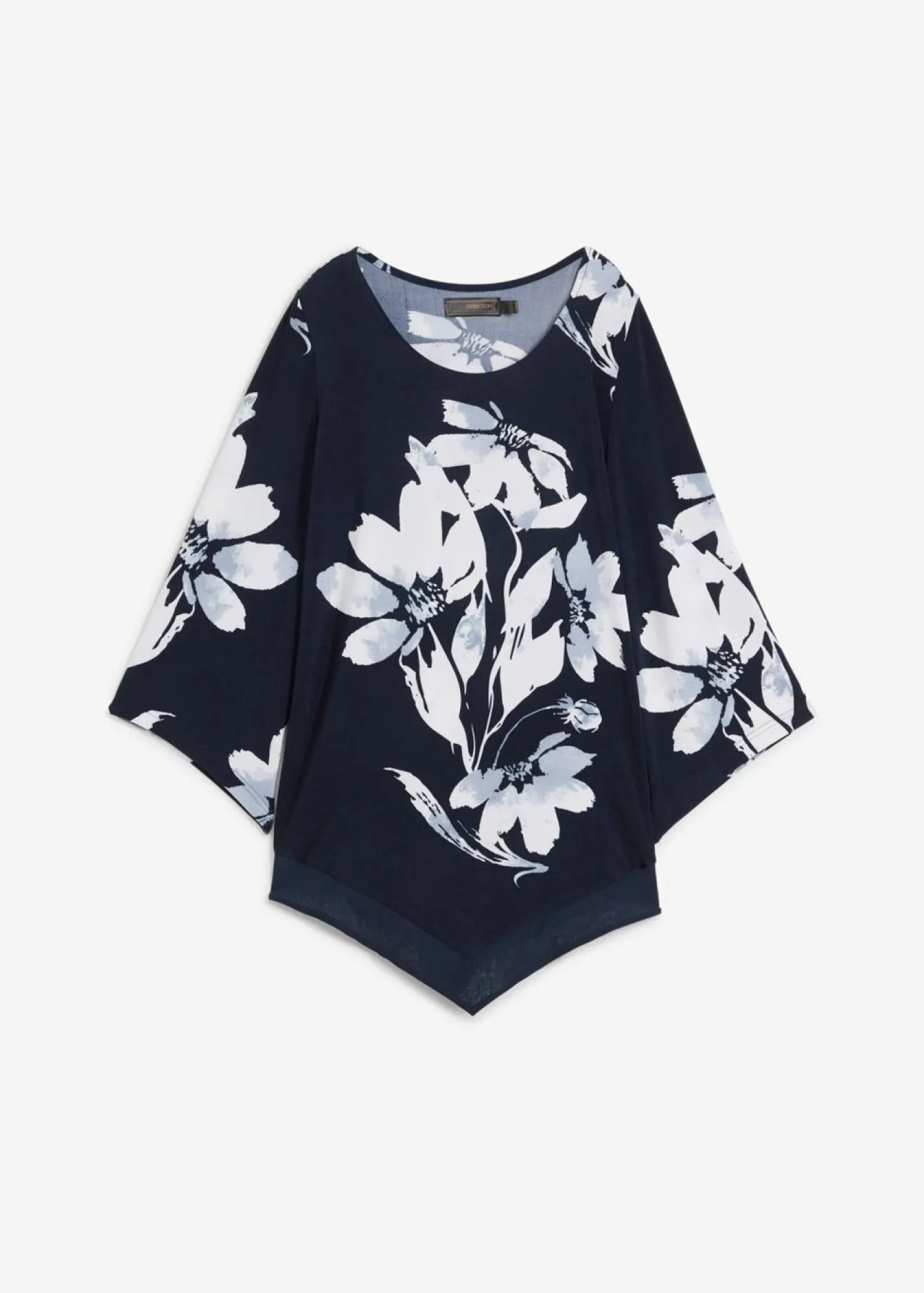 bonprix bonprix Túnica con patrón de flores azul marino / blanco con flores Outlet