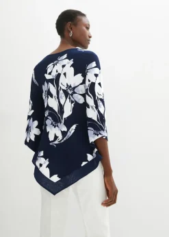 bonprix bonprix Túnica con patrón de flores azul marino / blanco con flores Outlet
