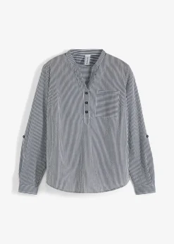 bonprix bonprix Túnica de algodón azul marino-blanco con rayas