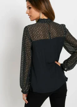 bonprix bonprix Túnica de gasa Negro-beige Sale