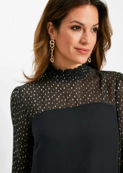 bonprix bonprix Túnica de gasa Negro-beige Sale