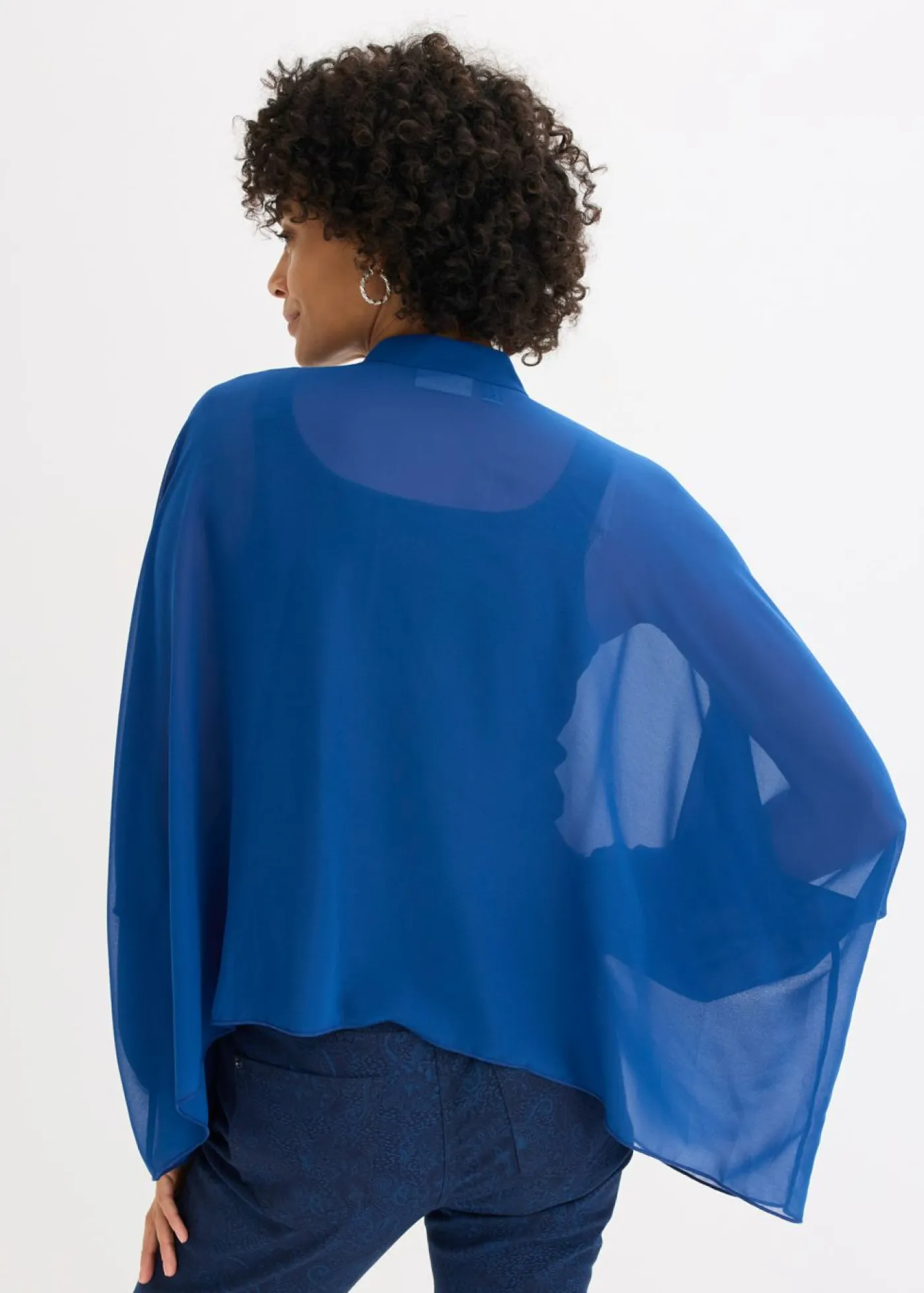 bonprix bonprix Túnica de gasa azul genciana Online