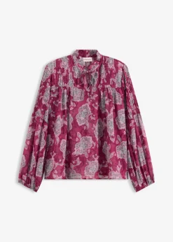 bonprix bonprix Túnica de gasa con patrón paisley fucsia oscuro-hierbabuena-rosa orquídea New