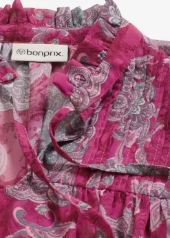 bonprix bonprix Túnica de gasa con patrón paisley fucsia oscuro-hierbabuena-rosa orquídea New