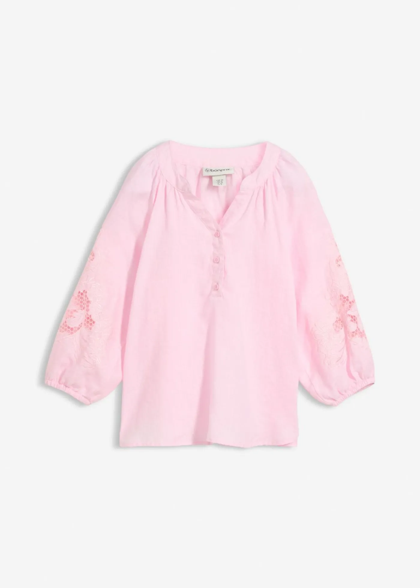 bonprix bonprix Túnica de lino puro rosa cristal Sale