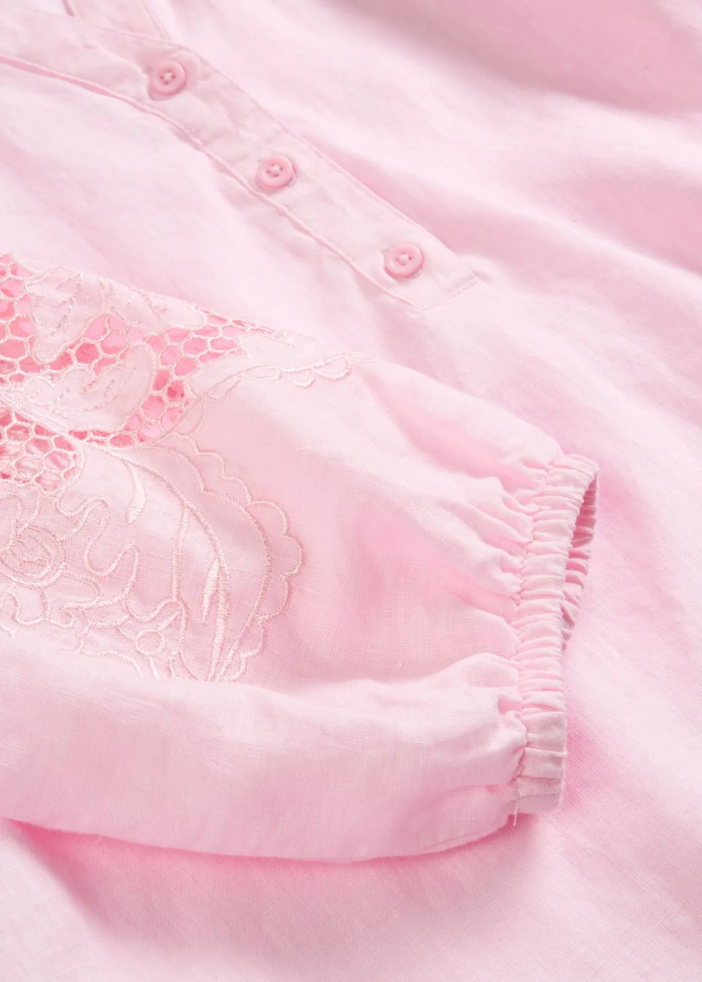 bonprix bonprix Túnica de lino puro rosa cristal Sale
