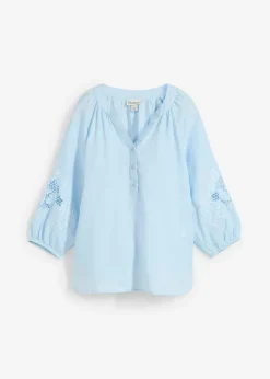 bonprix bonprix Túnica de lino puro Azul hielo Clearance