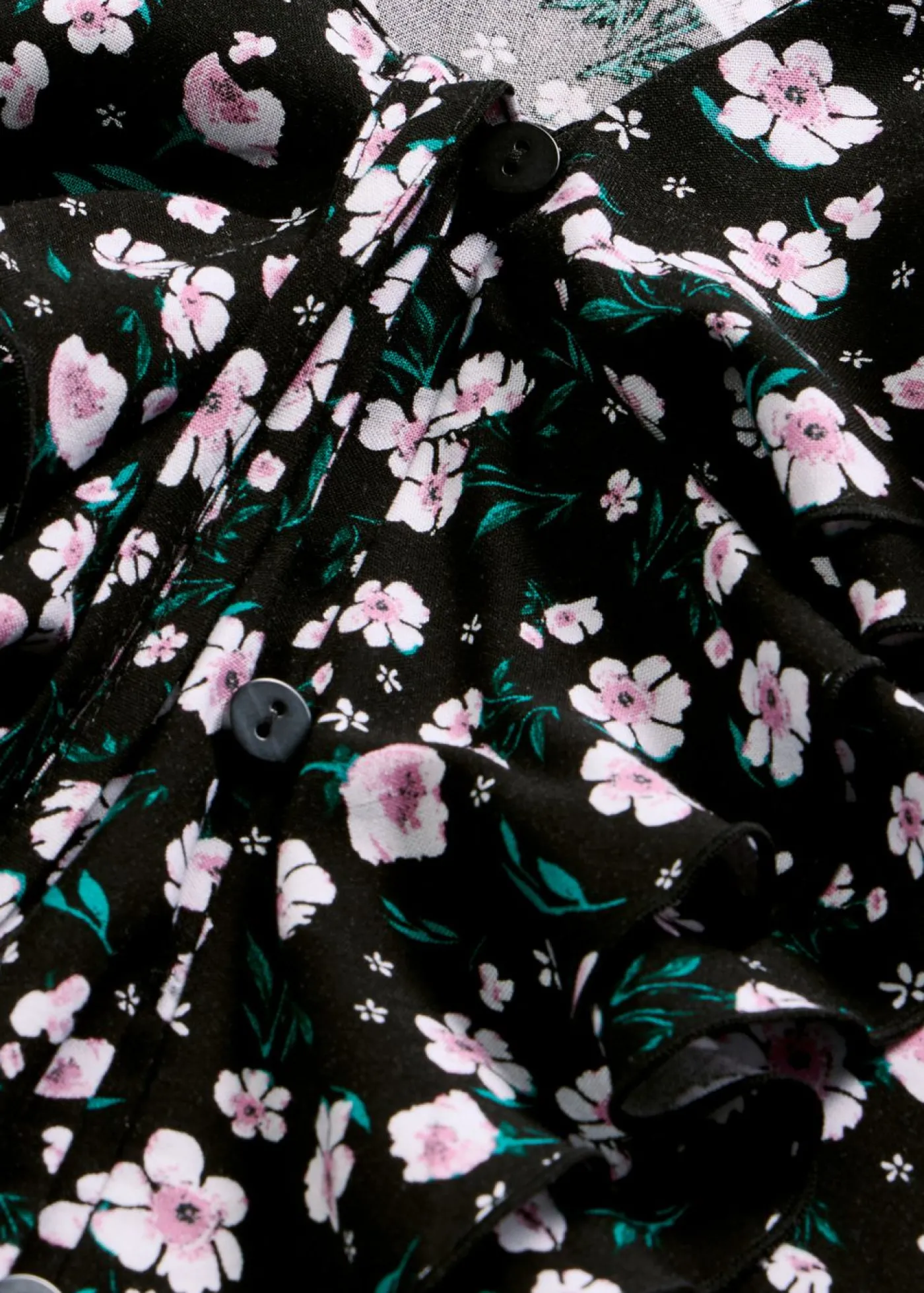 bonprix bonprix Túnica de mezcla de viscosa fina Negro de flores