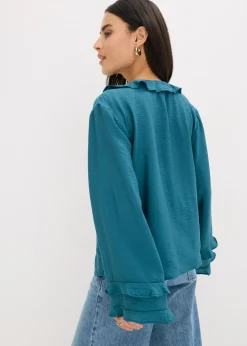 bonprix bonprix Túnica de mezcla de viscosa fina verde pimiento Outlet