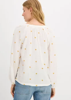 bonprix bonprix Túnica de muselina blanco-arena tostado Discount