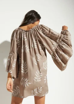 bonprix bonprix Túnica de playa marrón grisáceo-naranja oscuro Sale