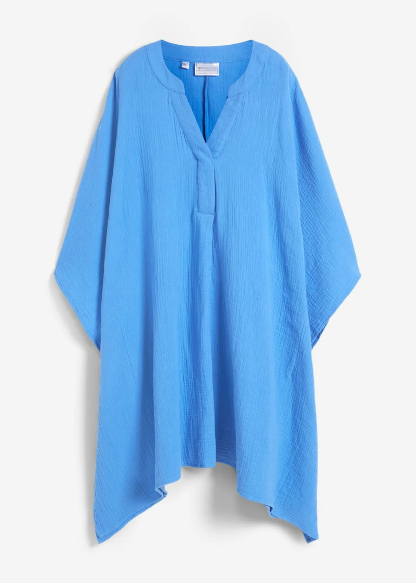 bonprix bonprix Túnica de playa de muselina vaporosa Azul Online