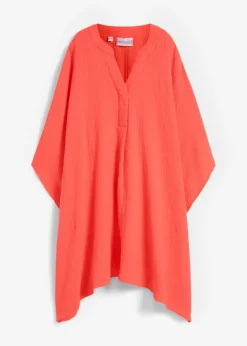 bonprix bonprix Túnica de playa de muselina vaporosa Rojo Online