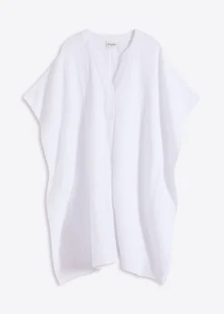 bonprix bonprix Túnica de playa de muselina vaporosa Blanco Clearance